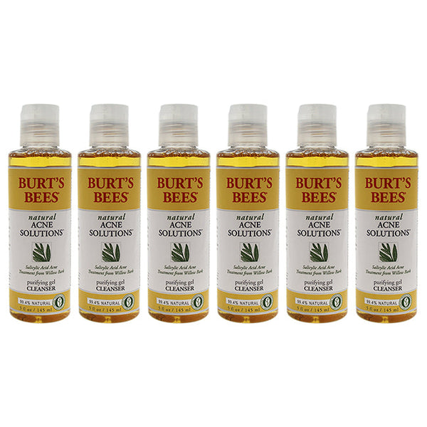 Burts Bees Natural Acne Solutions Purifying Gel Cleanser by Burts Bees for Unisex - 5 oz Cleanser - Pack of 6