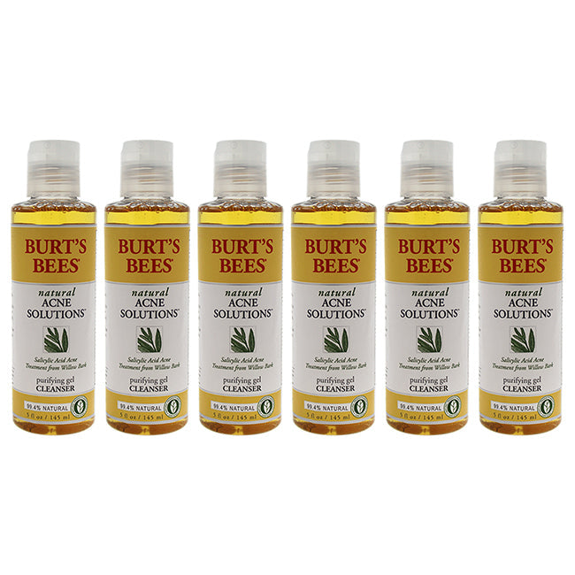 Burts Bees Natural Acne Solutions Purifying Gel Cleanser by Burts Bees for Unisex - 5 oz Cleanser - Pack of 6