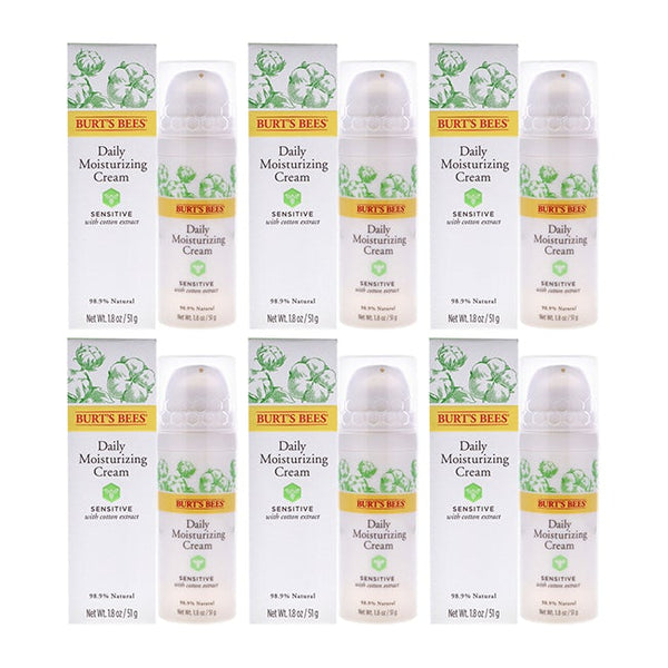 Burts Bees Sensitive Daily Moisturizing Cream by Burts Bees for Unisex - 1.8 oz Cream - Pack of 6