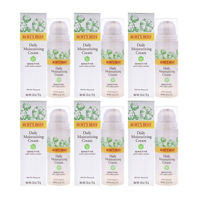 Burts Bees Sensitive Daily Moisturizing Cream by Burts Bees for Unisex - 1.8 oz Cream - Pack of 6