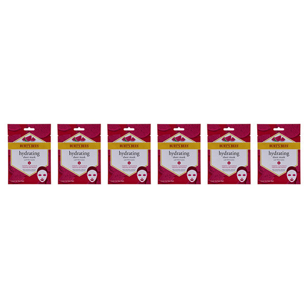 Burts Bees Hydrating Sheet Mask with Watermelon by Burts Bees for Women - 1 Pc Mask - Pack of 6