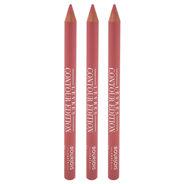 Bourjois Contour Edition Lip Liner - 02 Coton Candy by Bourjois for Women - 0.04 oz Lip Liner - Pack of 3