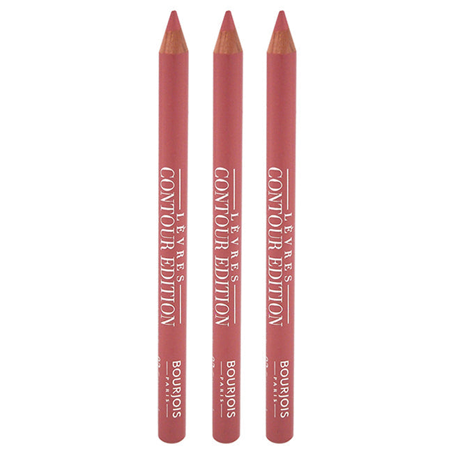 Bourjois Contour Edition Lip Liner - 02 Coton Candy by Bourjois for Women - 0.04 oz Lip Liner - Pack of 3