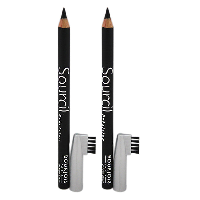 Bourjois Sourcil Precision Eyebrow Pencil - 01 Noir Ebene by Bourjois for Women - 0.04 oz Eyebrow Pencil - Pack of 2