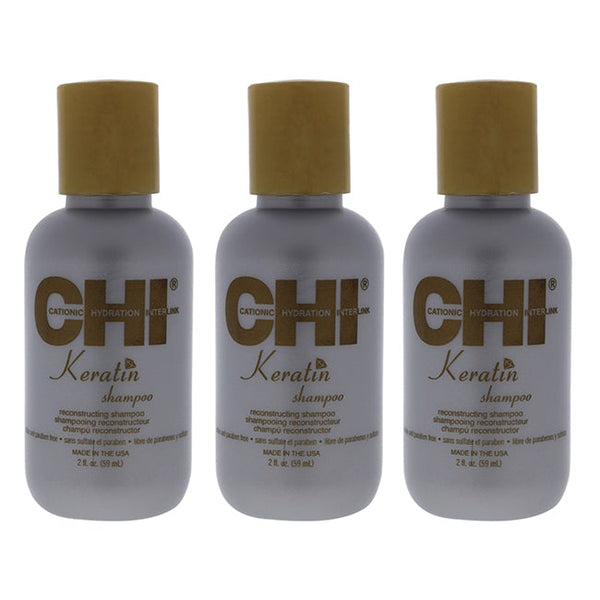 CHI Keratin Reconstructing Shampoo by CHI for Unisex - 2 oz Shampoo - Pack of 3