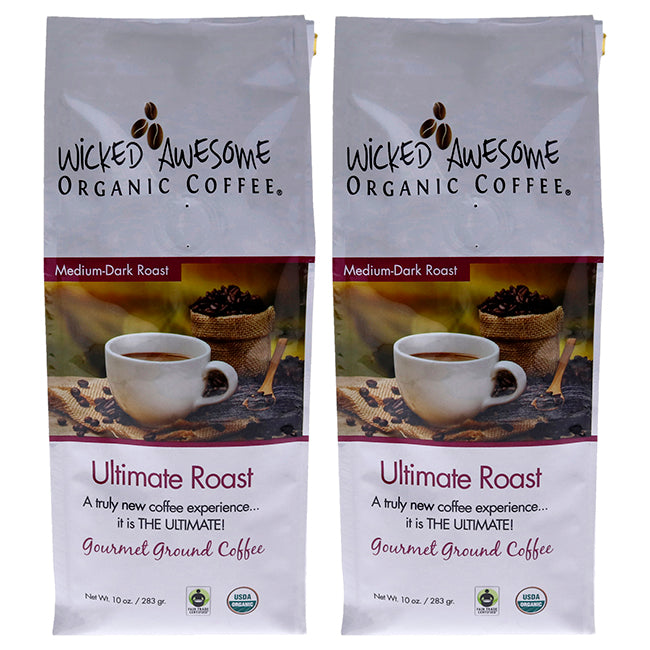 Wicked Awesome Organic Ultimate Ground Gourmet Coffee by Bostons Best for Unisex - 10 oz Coffee - Pack of 2