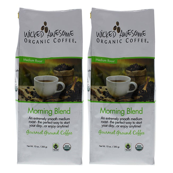 Bostons Best Wicked Awesome Organic Morning Blend Ground Gourmet Coffee by Bostons Best for Unisex - 10 oz Coffee - Pack of 2