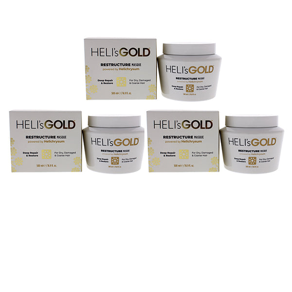 Helis Gold Restructure Masque by Helis Gold for Unisex - 16.9 oz Masque - Pack of 3