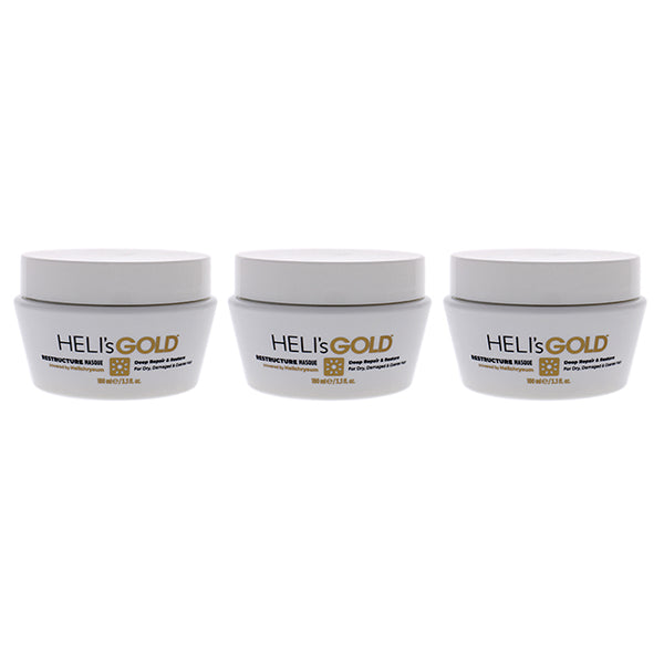 Helis Gold Restructure Masque by Helis Gold for Unisex - 3.3 oz Masque - Pack of 3