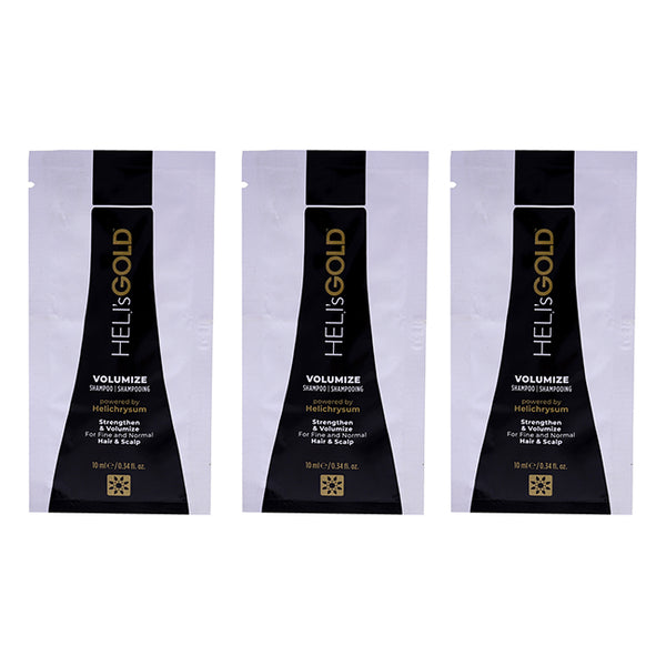 Helis Gold Volumize Shampoo by Helis Gold for Unisex - 0.34 oz Shampoo - Pack of 3