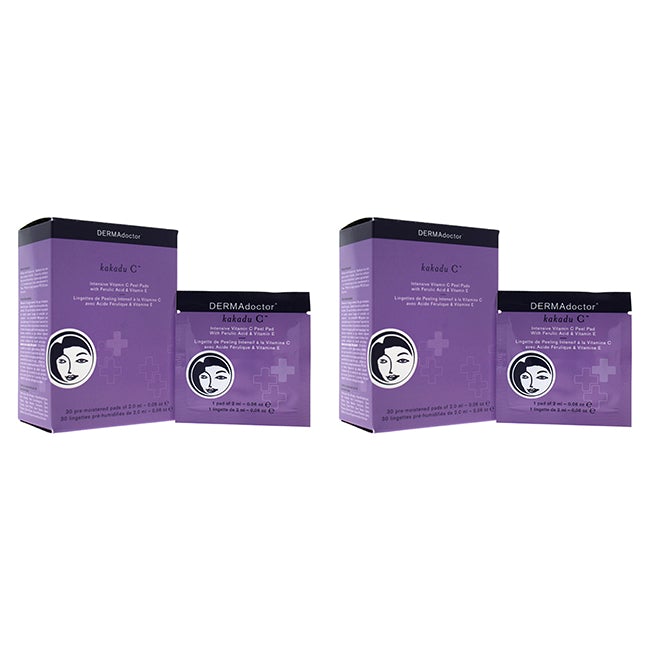 DERMAdoctor Kakadu C Intensive Vitamin C Peel Pads by DERMAdoctor for Women - 30 x 0.06 oz Pads - Pack of 2