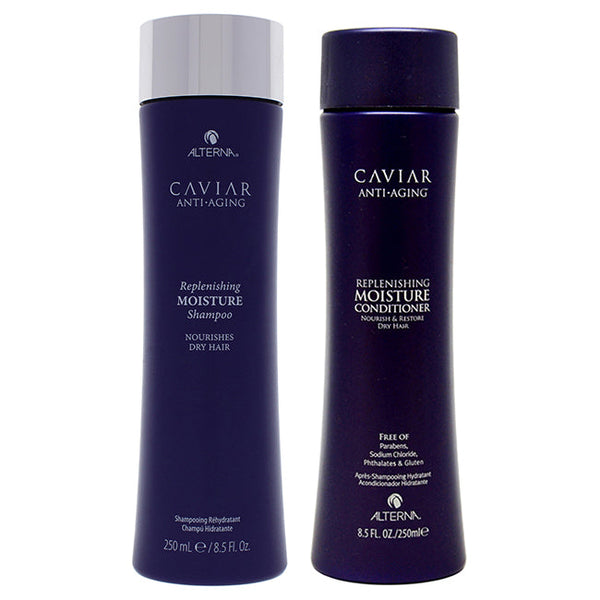 Alterna Caviar Anti Aging Replenishing Moisture Shampoo and Conditioner Kit by Alterna for Unisex - 2 Pc Kit 8.5oz Shampoo, 8.5oz Conditioner