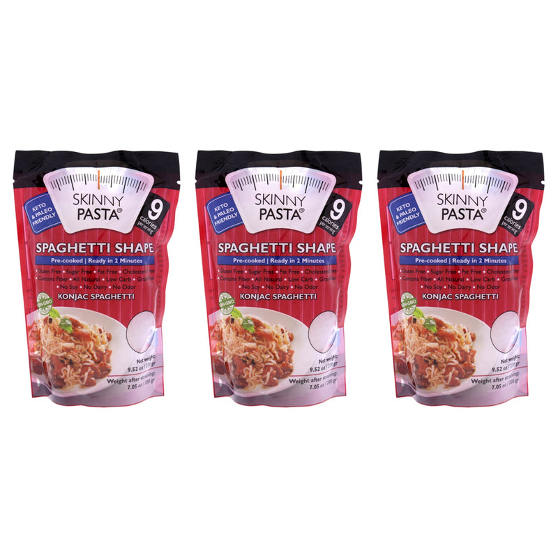 Skinny Pasta Spaghetti Shape by Skinny Pasta - 9.52 oz Noodles - Pack of 3