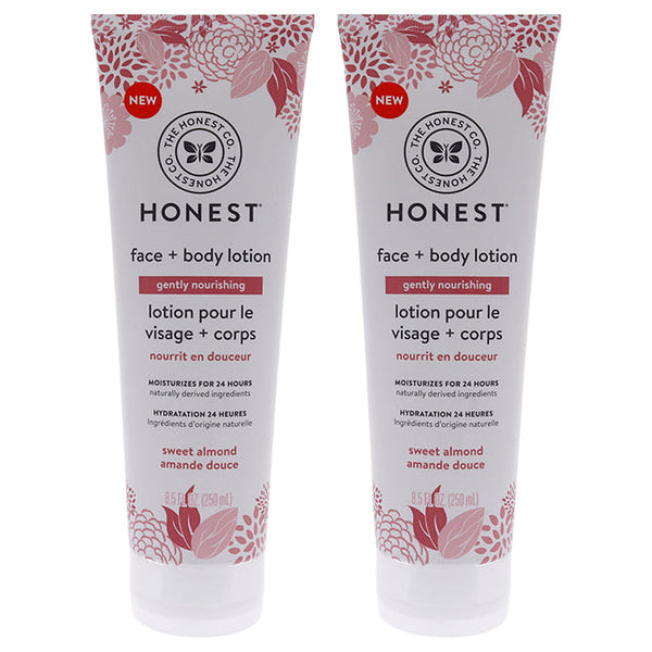 Honest Face Plus Body Lotion Gently Nourishing - Sweet Almond by Honest for Kids - 8.5 oz Body Lotion - Pack of 2