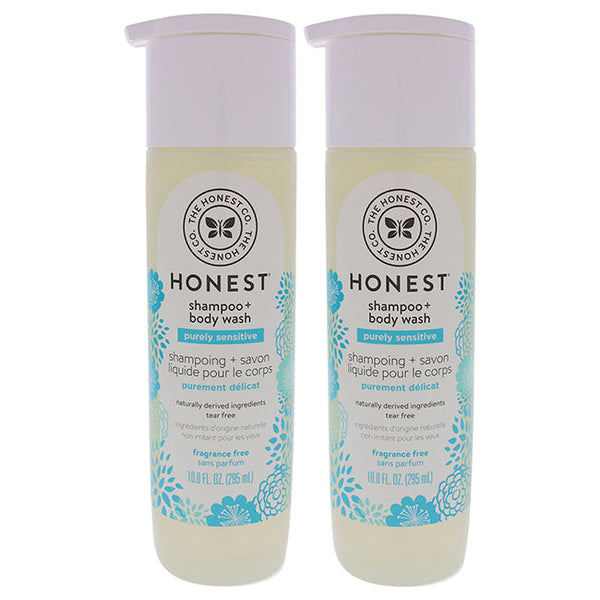 Honest Purely Sensitive Shampoo And Body Wash - Fragrance Free by The Honest Company for Kids - 10 oz Shampoo and Body Wash - Pack of 2