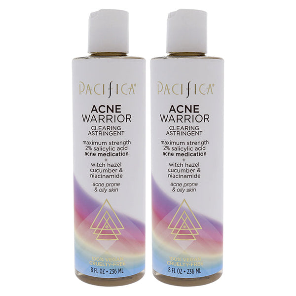 Pacifica Acne Warrior Clearing Astringent by Pacifica for Unisex - 8 oz Cleanser - Pack of 2