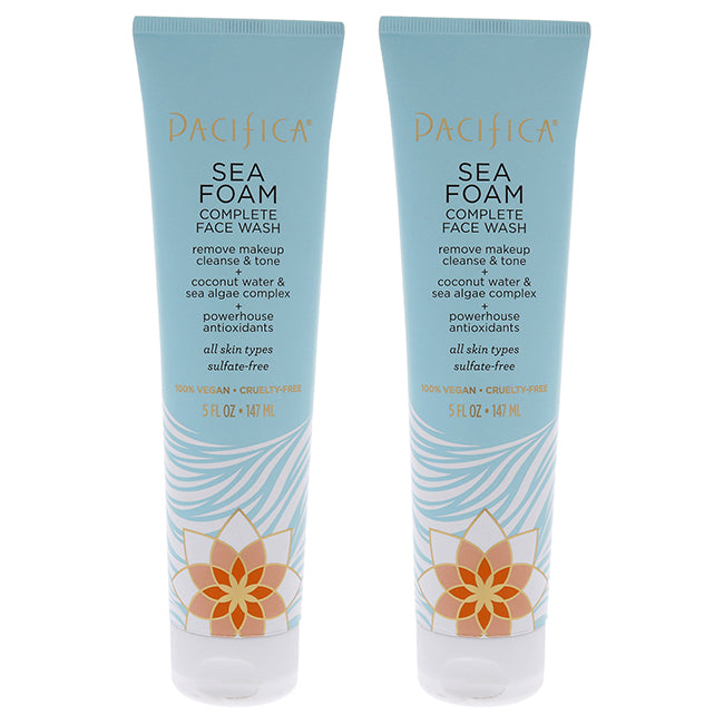 Pacifica Sea Foam Complete Face Wash by Pacifica for Unisex - 5 oz Cleanser - Pack of 2