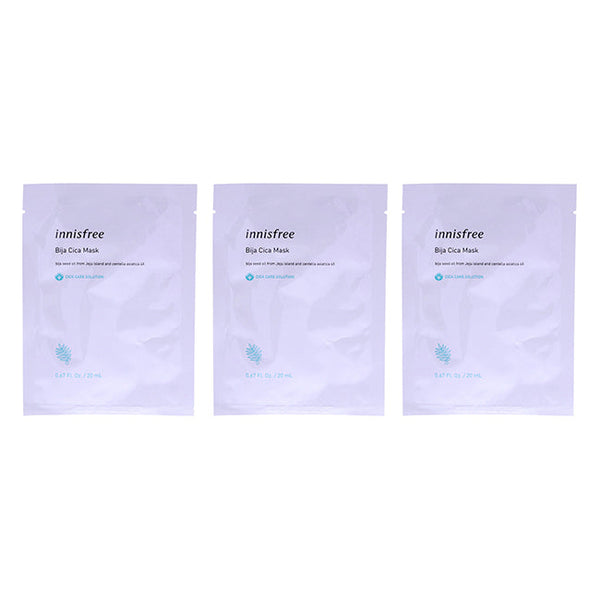 Innisfree Cica Skin Mask - Bija by Innisfree for Unisex - 0.67 oz Mask - Pack of 3