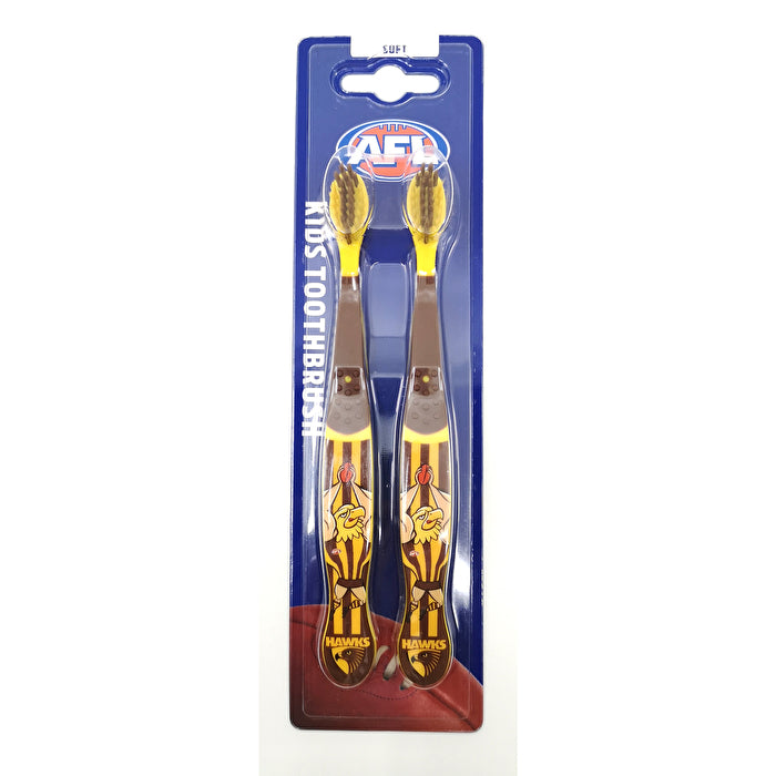 Afl Mascot Kids Toothbrush - Hawthorn 2 Pack