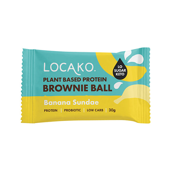 Locako Plant Based Protein Brownie Ball Banana Sundae 30g x 10 Display