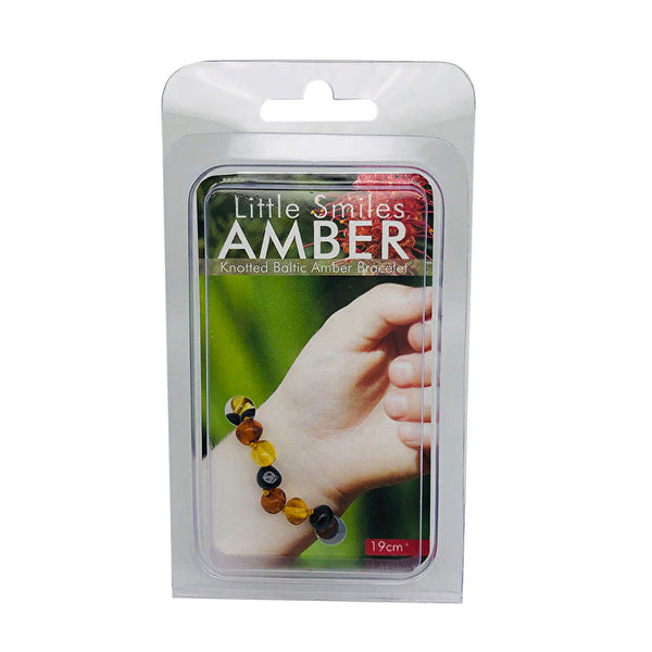 Little Smiles Amber Adult Amber Bracelet (19cm+) Dark Multi