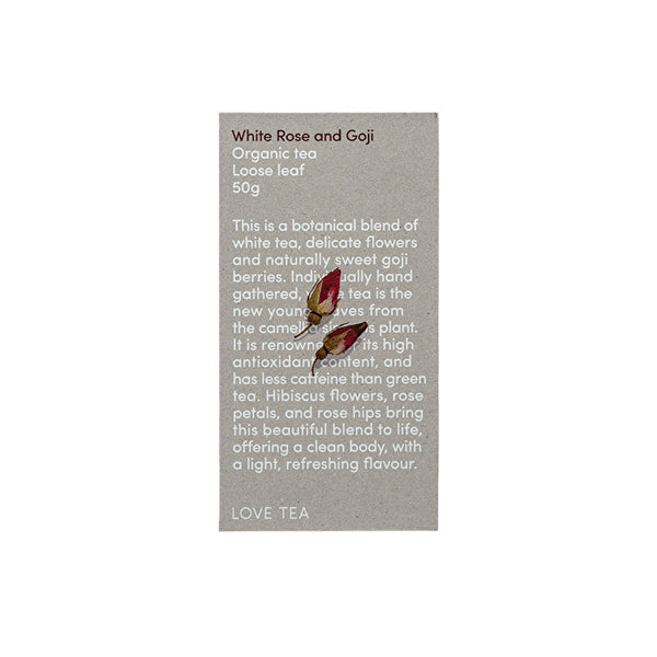 Love Tea Organic White Rose & Goji Tea Loose Leaf 50g