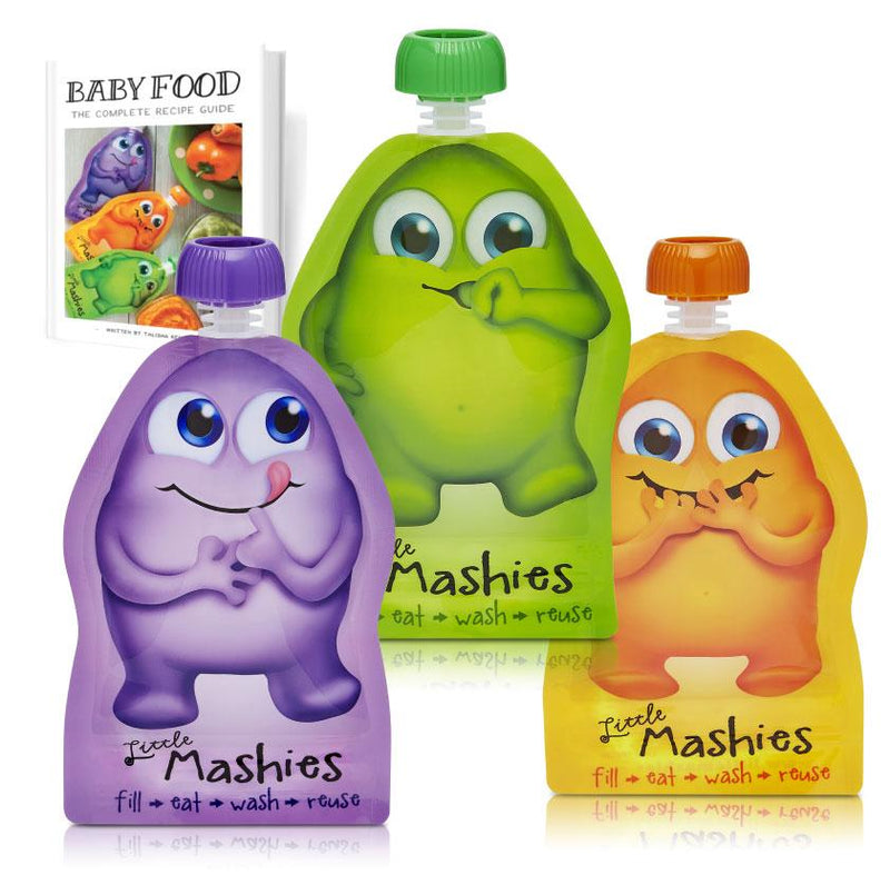 Little Mashies Reusable Squeeze Pouch Purple 2 X 130ml