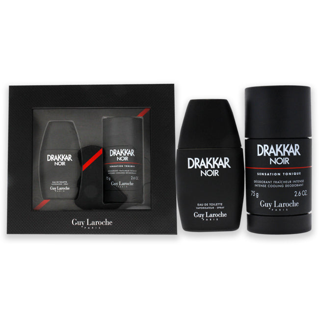 Guy Laroche Drakkar Noir by Guy Laroche for Men - 2 Pc Gift Set 1oz EDT Spray, 2.6oz Deodorant Stick