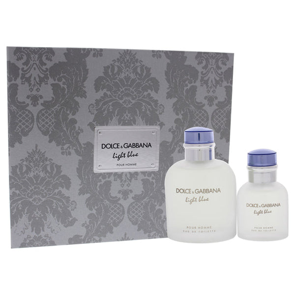 Dolce and Gabbana Light Blue by Dolce and Gabbana for Men - 2 Pc Gift Set 4.2oz EDT Spray, 1.3oz EDT Spray