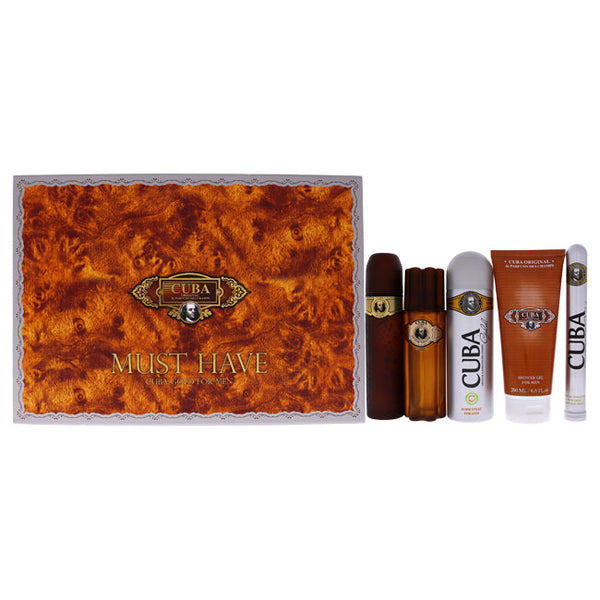 Cuba Cuba Gold Must Have by Cuba for Men 5 Pc Gift Set 3.3oz EDT