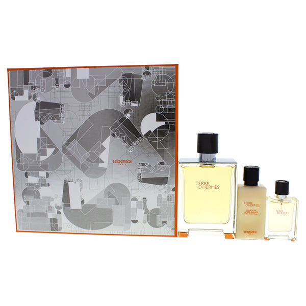 Hermes Terre DHermes by Hermes for Men - 3 Pc Gift Set 3.3oz EDT Spray, 0.42oz EDT Spray, 1.35oz Alcohol Free-Shave Balm