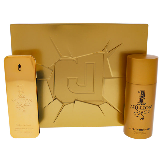 Paco Rabanne 1 Million by Paco Rabanne for Men - 2 Pc Gift Set 3.4oz EDT Spray, 5.1oz Deodorant Spray