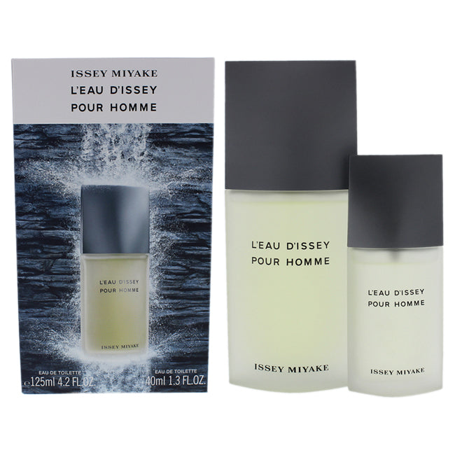 Issey Miyake Leau Dissey Pour Homme by Issey Miyake for Men - 2 Pc Gift Set 4.2oz EDT Spray, 1.3oz EDT Spray
