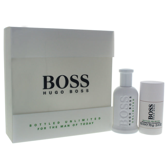Hugo Boss Boss Bottled Unlimited by Hugo Boss for Men - 2 Pc Gift Set 3.3oz EDT Spray, 2.4oz Deorant Stick