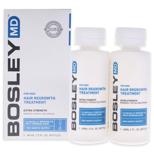 Bosley Hair Regrowth Treatment Extra Strength by Bosley for Men - 2 x 2 oz Treatment