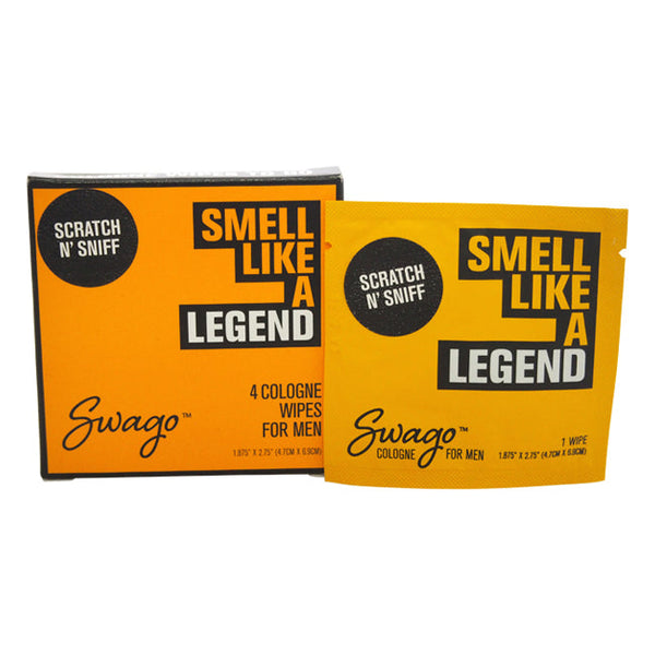 Swago Smell Like a Legend by Swago for Men - 4 Pc Pack Cologne Wipes