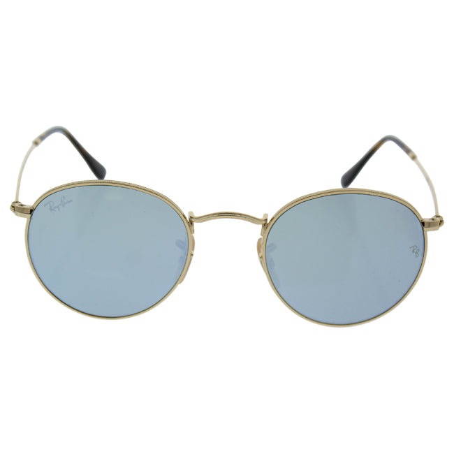 Ray Ban Ray Ban RB 3447-N 001/30 Round Metal - Shiny Gold/Grey Flash by Ray Ban for Men - 47-21-140 mm Sunglasses