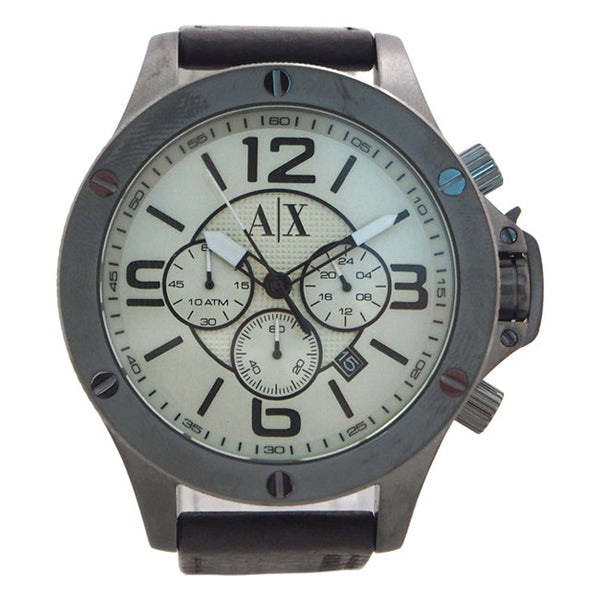 Armani Exchange AX1519 Chronograph Dark Brown Leather Strap Watch by Armani Exchange for Men - 1 Pc Watch