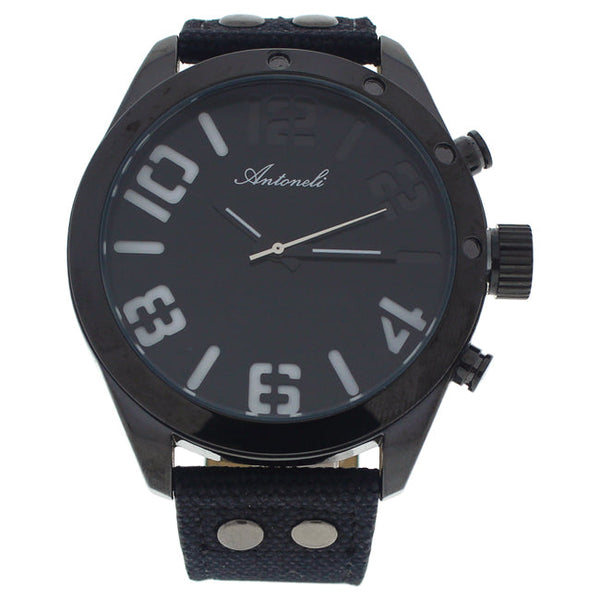 Antoneli AG1274-02 Black Leather Strap Watch by Antoneli for Men - 1 Pc Watch