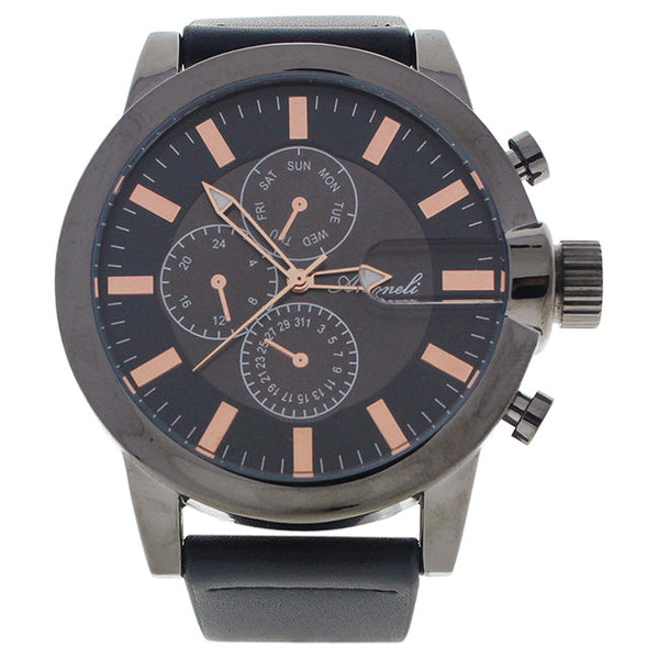 Antoneli AG1901-01 Silver/Grey Leather Strap Watch by Antoneli for Men - 1 Pc Watch