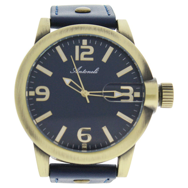 Antoneli AG1901-08 Gold/Blue Leather Strap Watch by Antoneli for Men - 1 Pc Watch