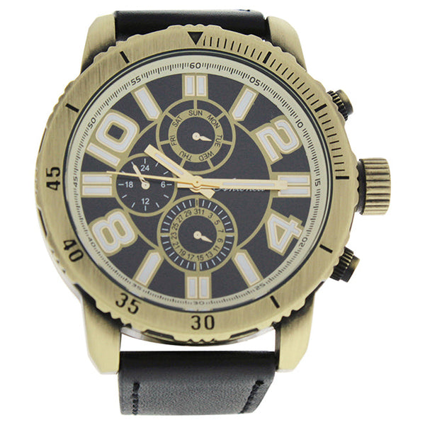 Antoneli AG1905-02 Gold/Black Leather Strap Watch by Antoneli for Men - 1 Pc Watch