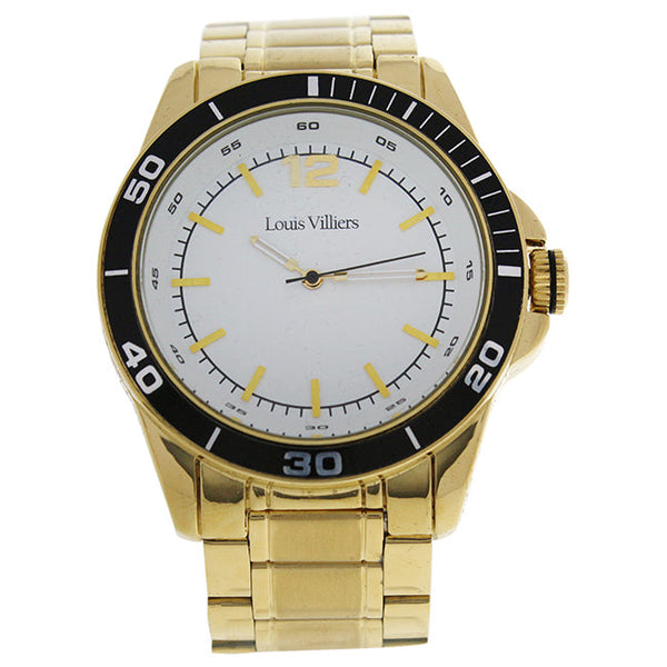 Louis Villiers LV1009 Gold Stainless Steel Bracelet Watch by Louis Villiers for Men - 1 Pc Watch