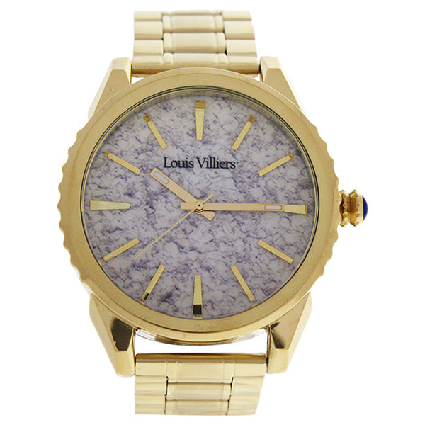 Louis Villiers LV2063 Gold Stainless Steel Bracelet Watch by Louis Villiers for Men - 1 Pc Watch
