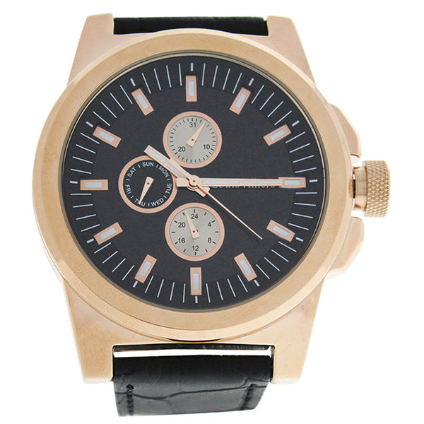 Louis Villiers LVAG3733-15 Rose Gold/Black Leather Strap Watch by Louis Villiers for Men - 1 Pc Watch