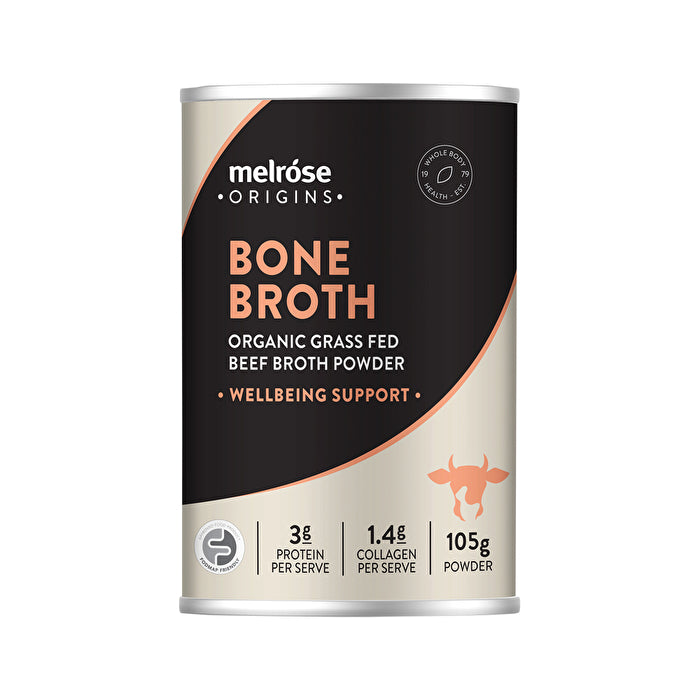 Melrose Origins Bone Broth (Organic Grass Fed Beef) Wellbeing Support (Red Miso) Powder 105g