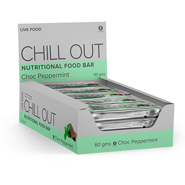 Megaburn Nutritional Live Food Bar Chill Out (Choc Peppermint) 60g x 10 Display