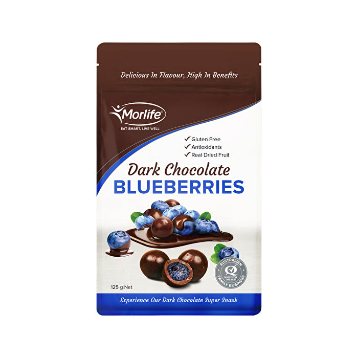 Morlife Blueberries Dark Chocolate 125g