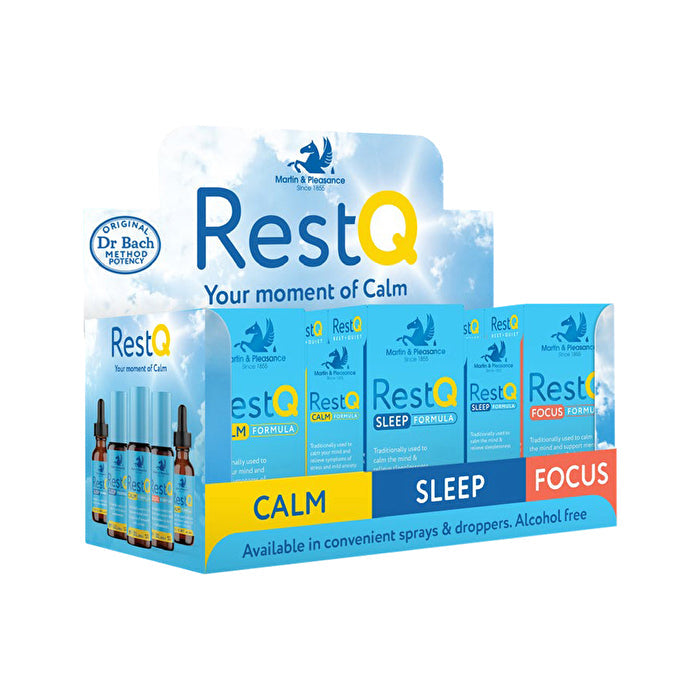 Martin & Pleasance Rest & Quiet Mixed Counter Display (contains: 3 each of Calm & 25ml, Sleep & 25ml & Focus 25ml) 15ml