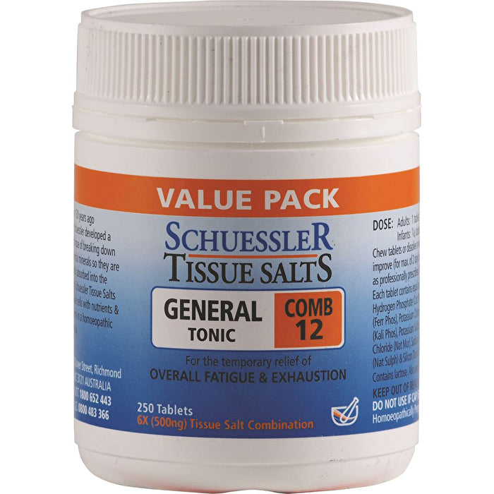 Martin & Pleasance Schuessler Tissue Salts Comb 12 (General Tonic) 250t
